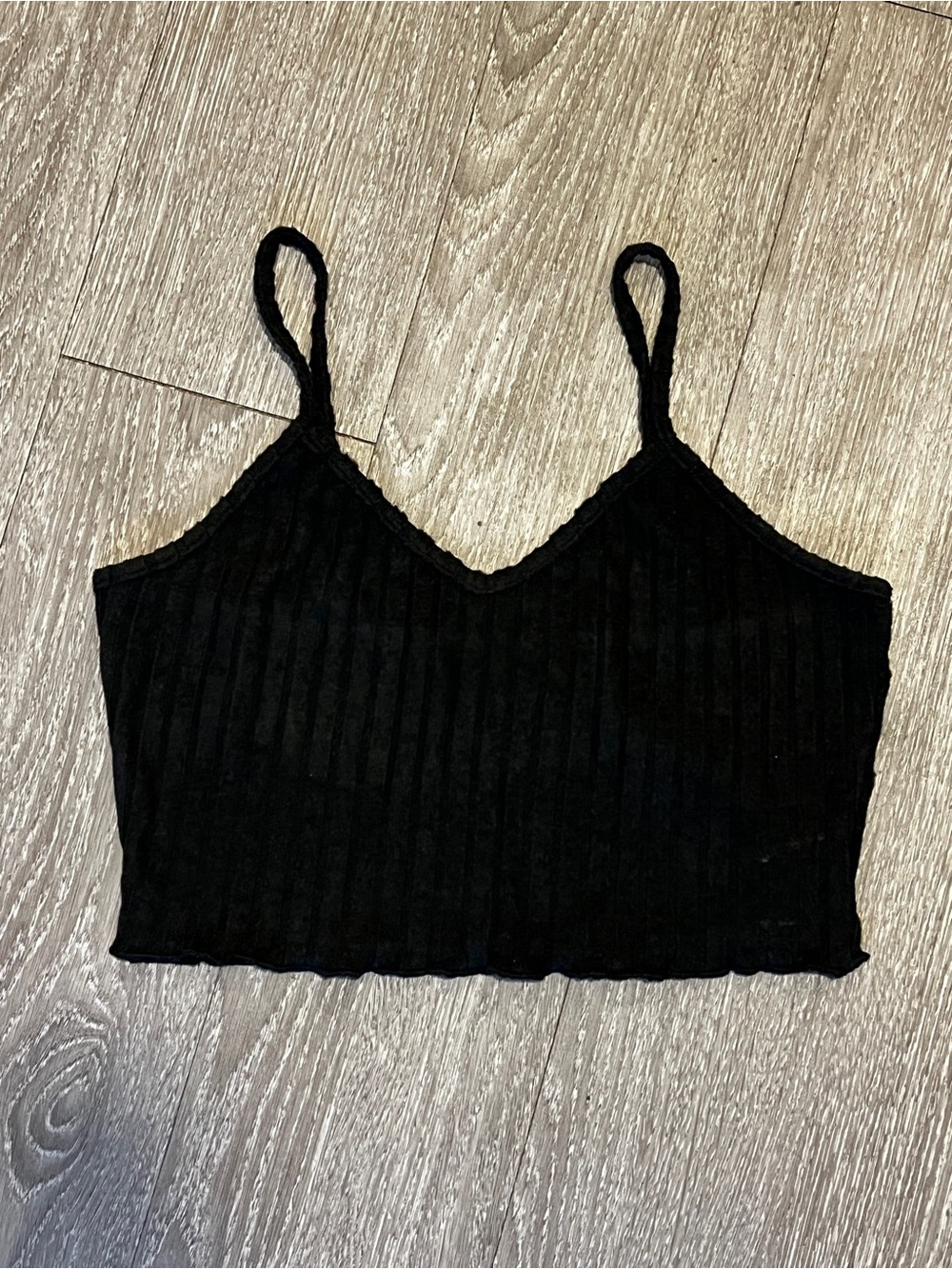 Black Ribbed V-Neck Cami Top - Classic Women's Tank